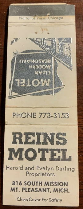 Reins Motel - Matchbook (newer photo)
